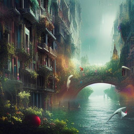 Dramatic Rainbow Digital Matte Painting