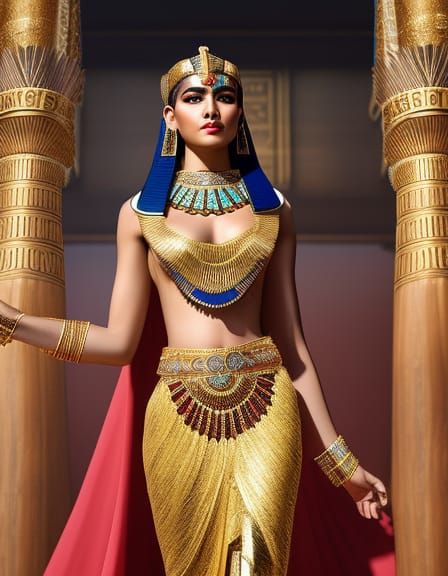 Cleopatra, Ruler of Egypt: Photorealistic Art Deco Portrait