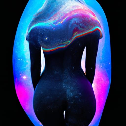 Holographic Cosmic Woman: Astral Illustration in 8k
