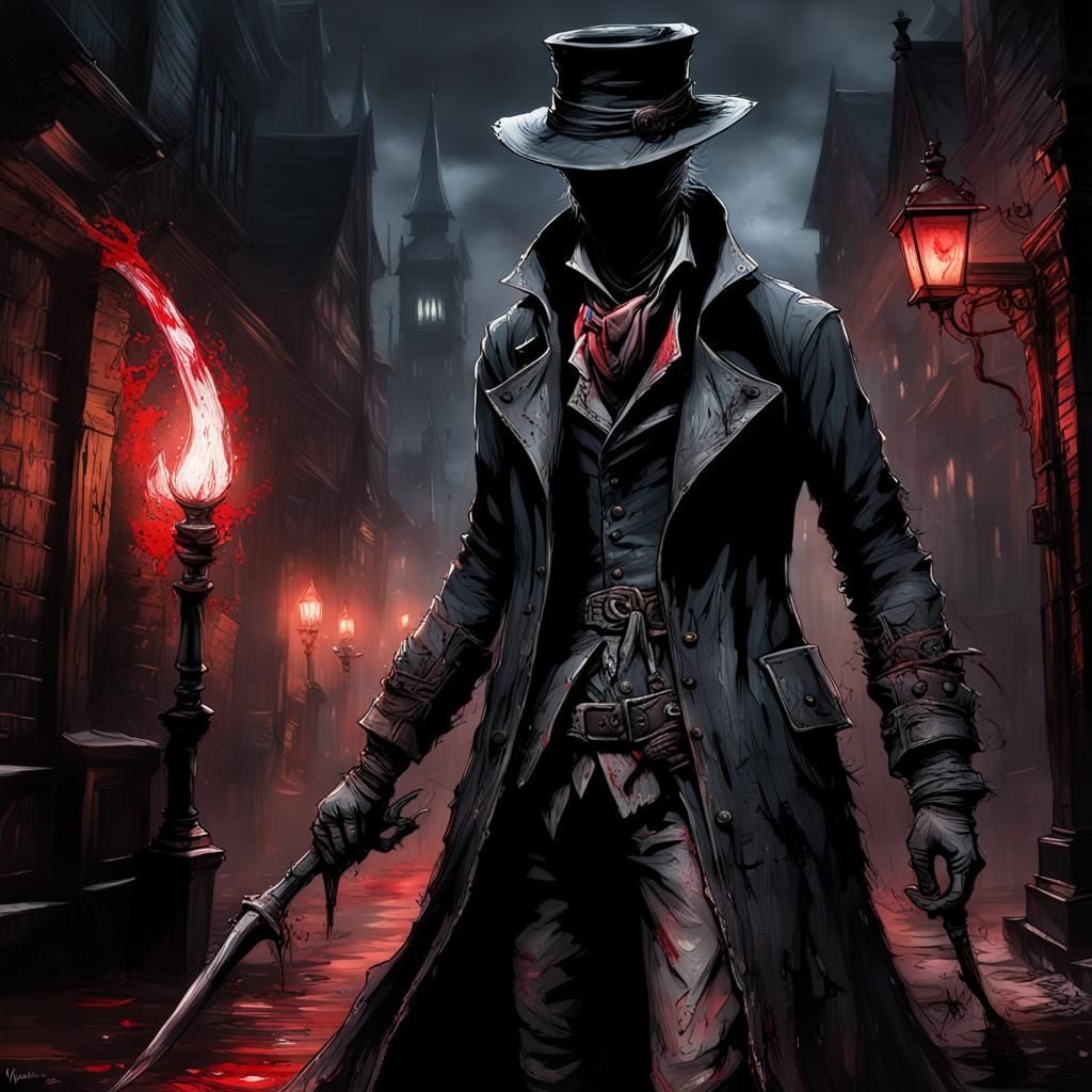 Bloody Hunter in Dark Graffiti Art Style