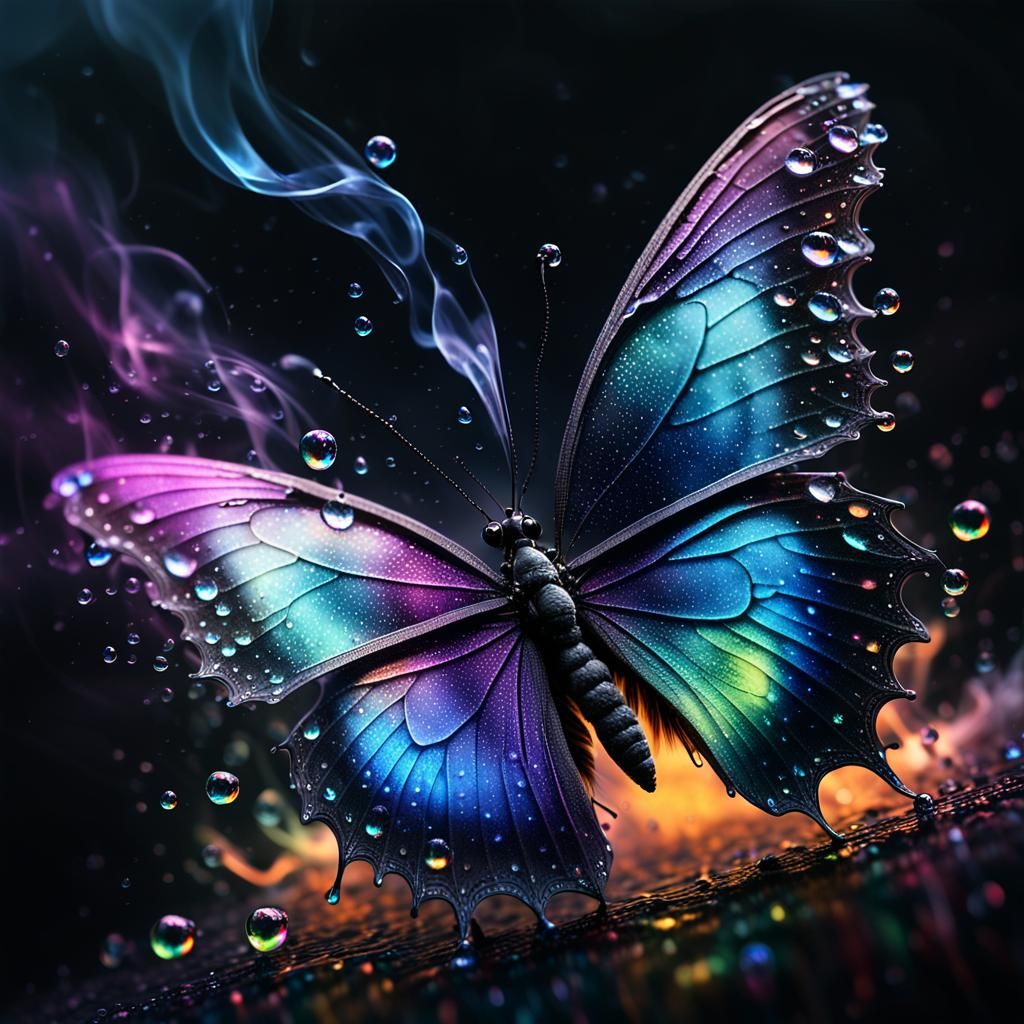 Dark Fantasy Butterfly of Water and Smoke