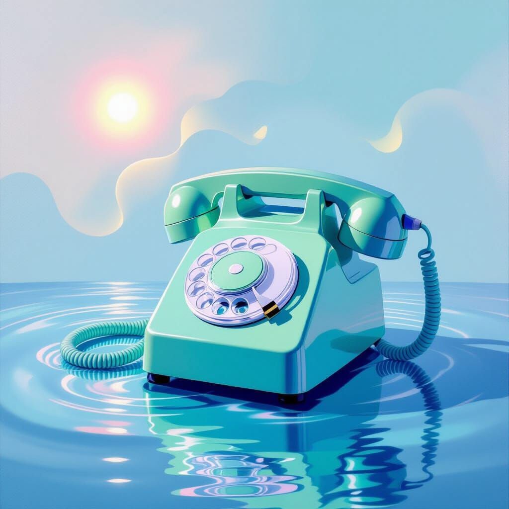 Ethereal Minimalist Telephone in Pastel Gradients