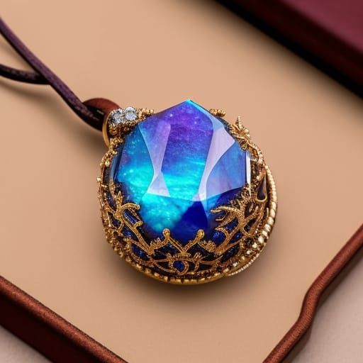 Mystic Amulet with Wizard and Magic Forest Sketch