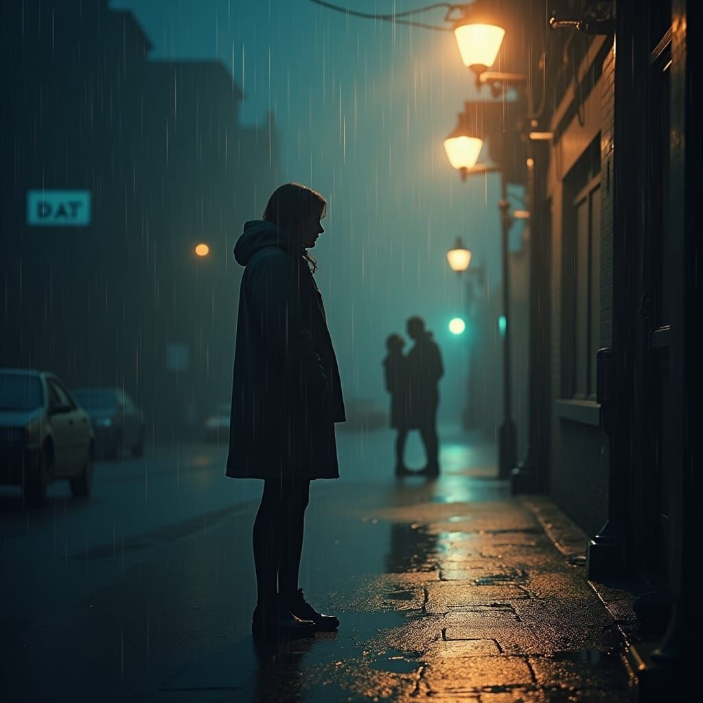 Heartbreak in the Rain: Cinematic Album Cover