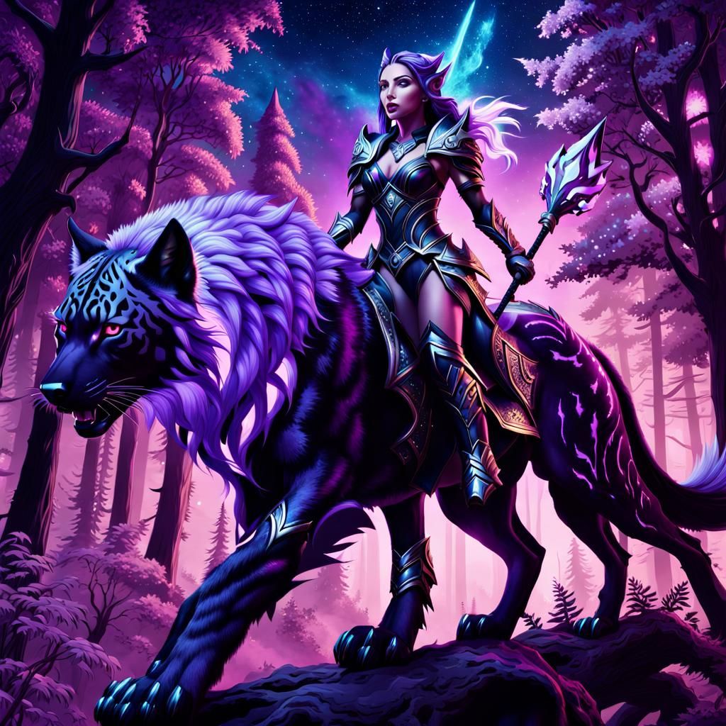 Night Elf Rides Light Elemental Creature