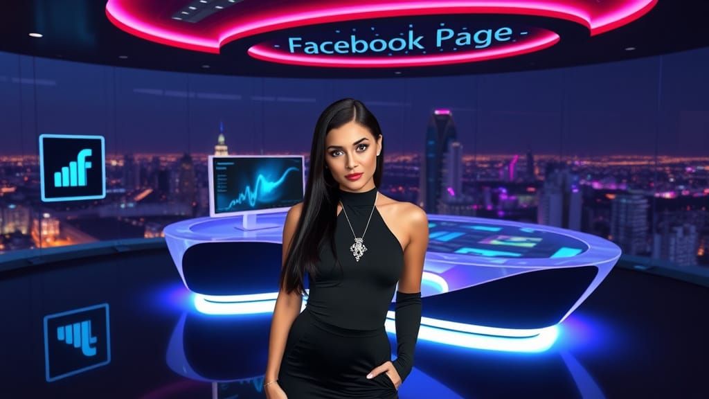 Futuristic Facebook Office in Cyberpunk Penthouse