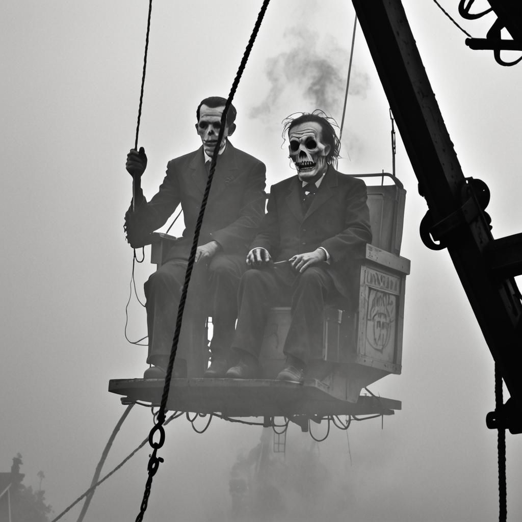 Haunted Carnival: Black and White Lovecraftian Horror