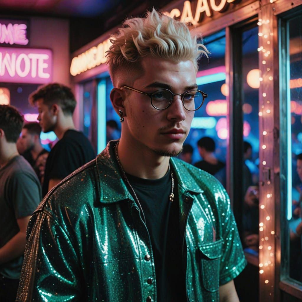 Disco Groove with a Handsome Guy in Grunge Aesthetic