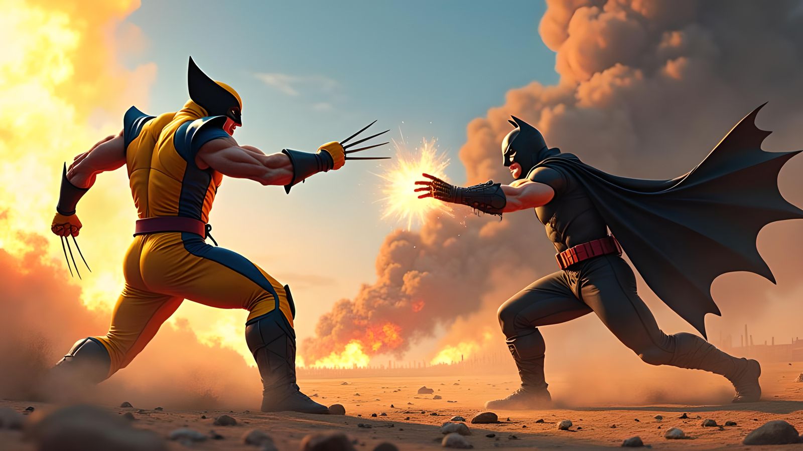 Apocalyptic Superhero Battle at End of Days