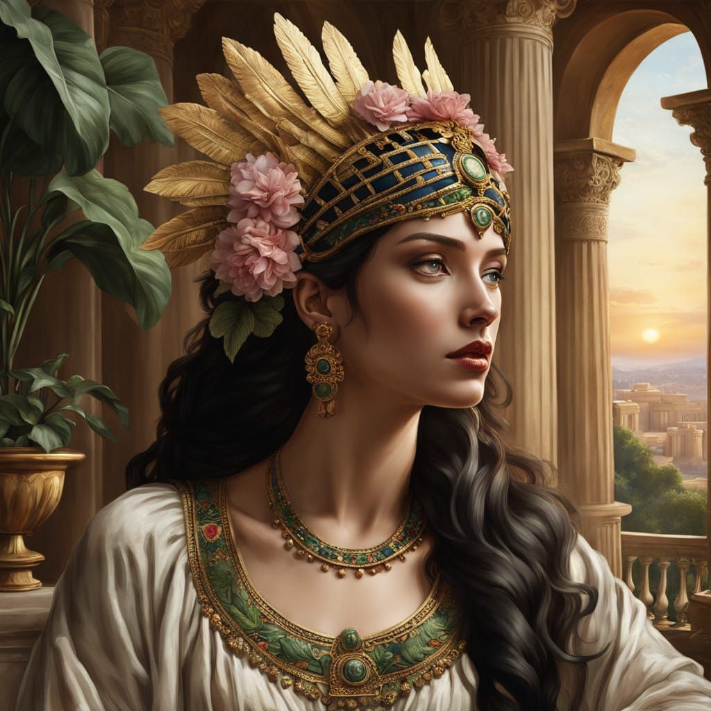 Egyptian Queen Reigns in Golden Splendor