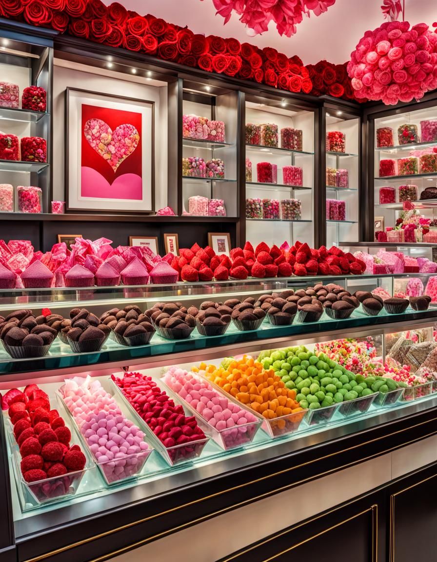 Luxury Valentine's Candy Store: Collage Art