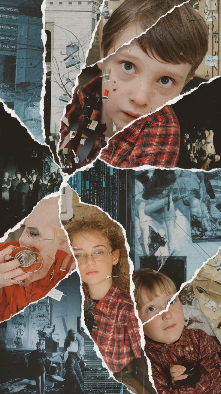Childhood Memories Collage in Vintage Photography Style