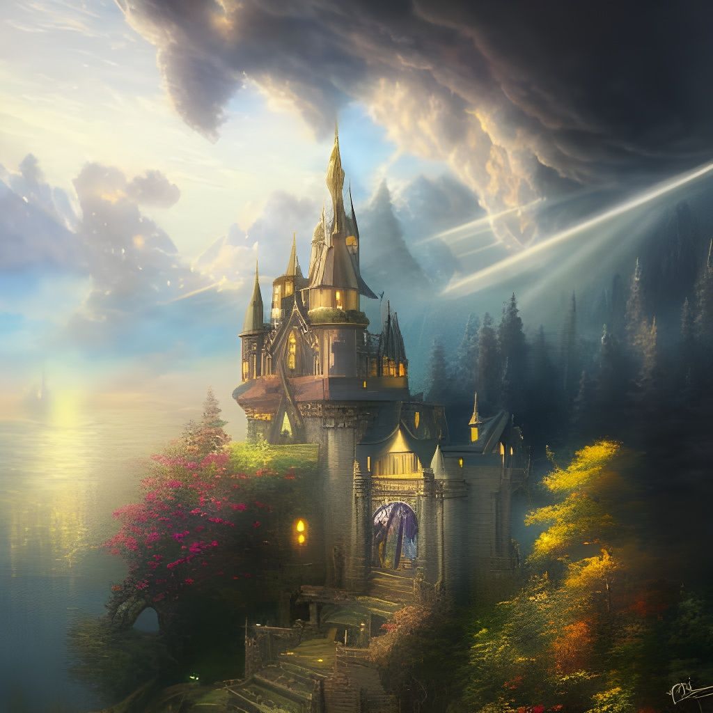 Heavenly Castle in the Clouds: Digital Matte Painting