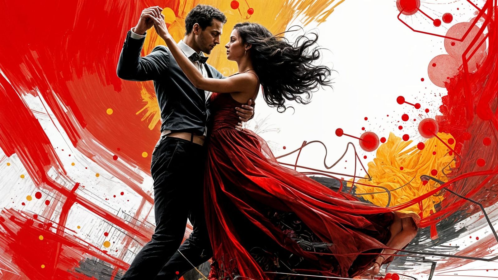 Couple Dancing Calypso in Detailed Gustave Doré Style