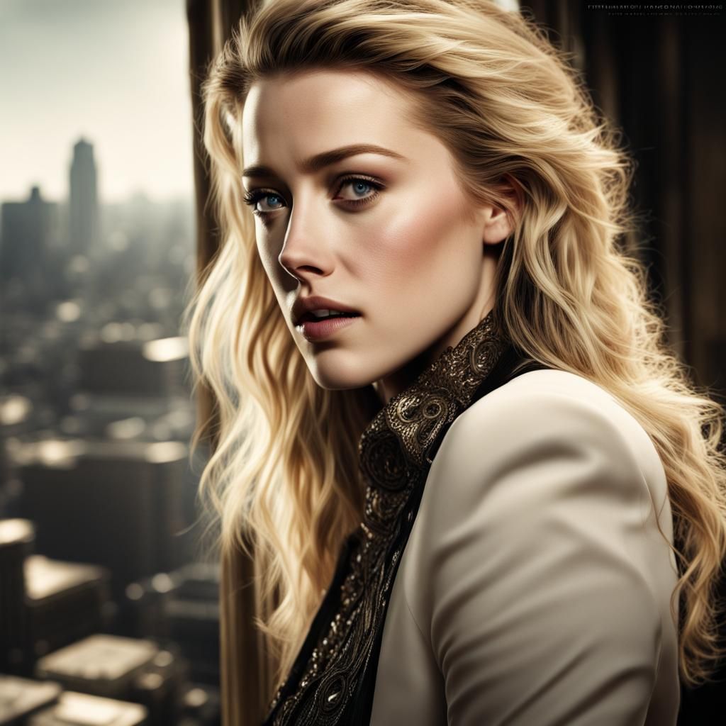Hyperrealistic Portrait of Amber Heard in HDR