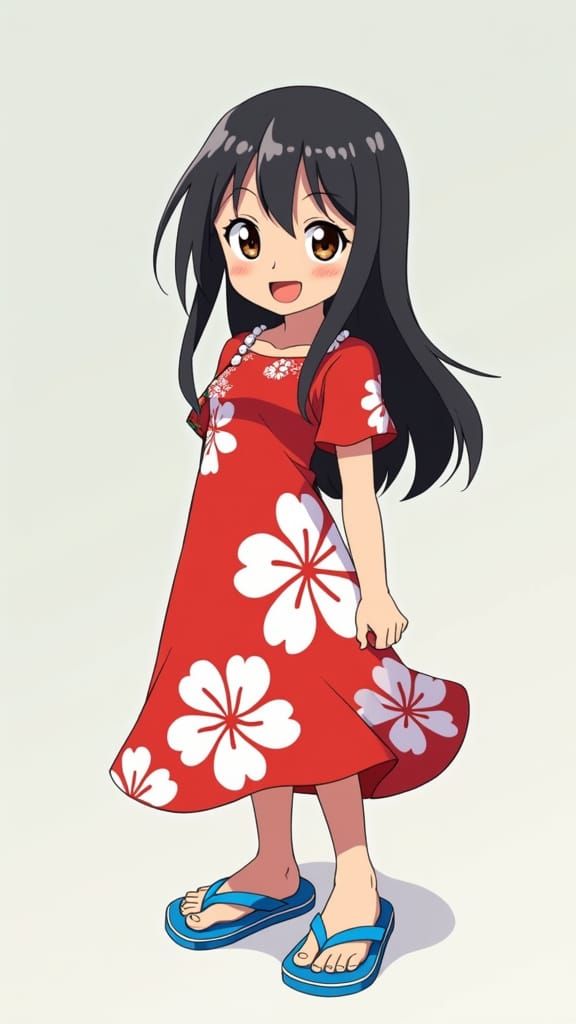 Hawaiian Girl in Speed Racer Anime Style