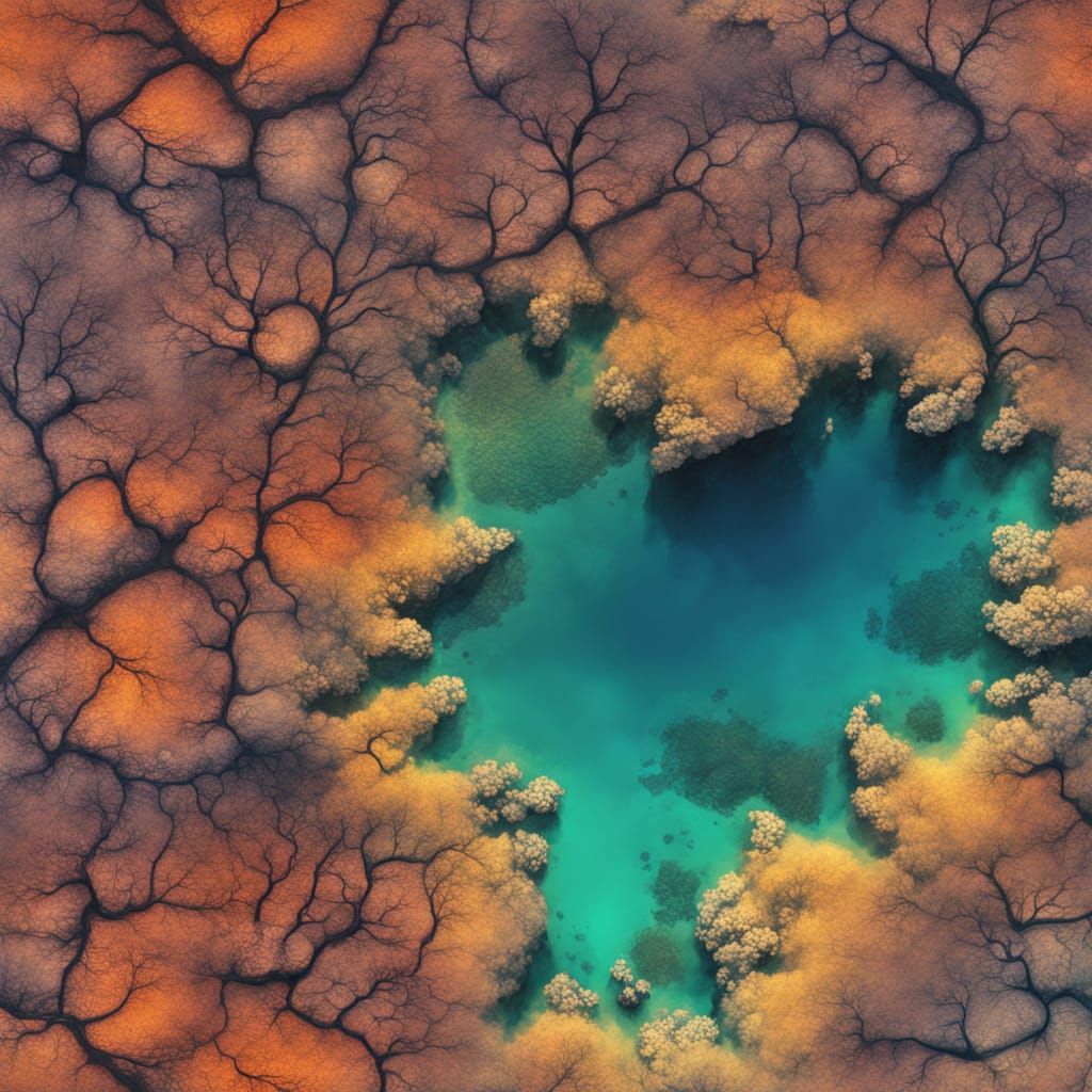 Surreal Socotra Island Dreamscape in Vibrant Blues and Emera...