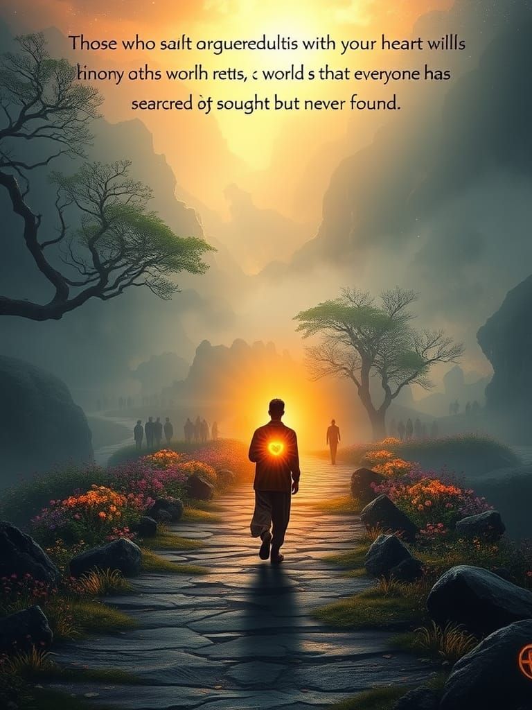 A Lone Figure Embarks on a Courageous Journey Through an Uns...