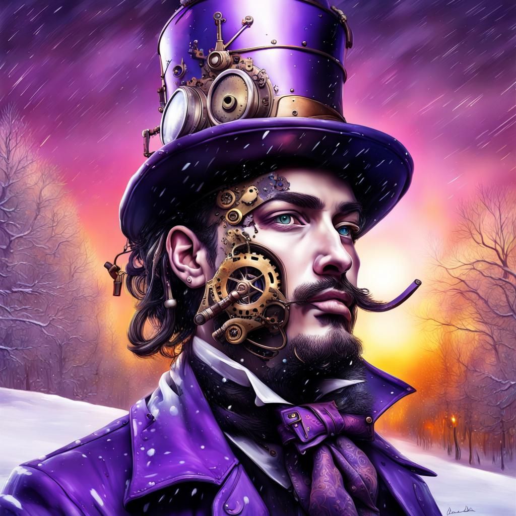 Steampunk Winter Wonderland in Graffiti Art Style