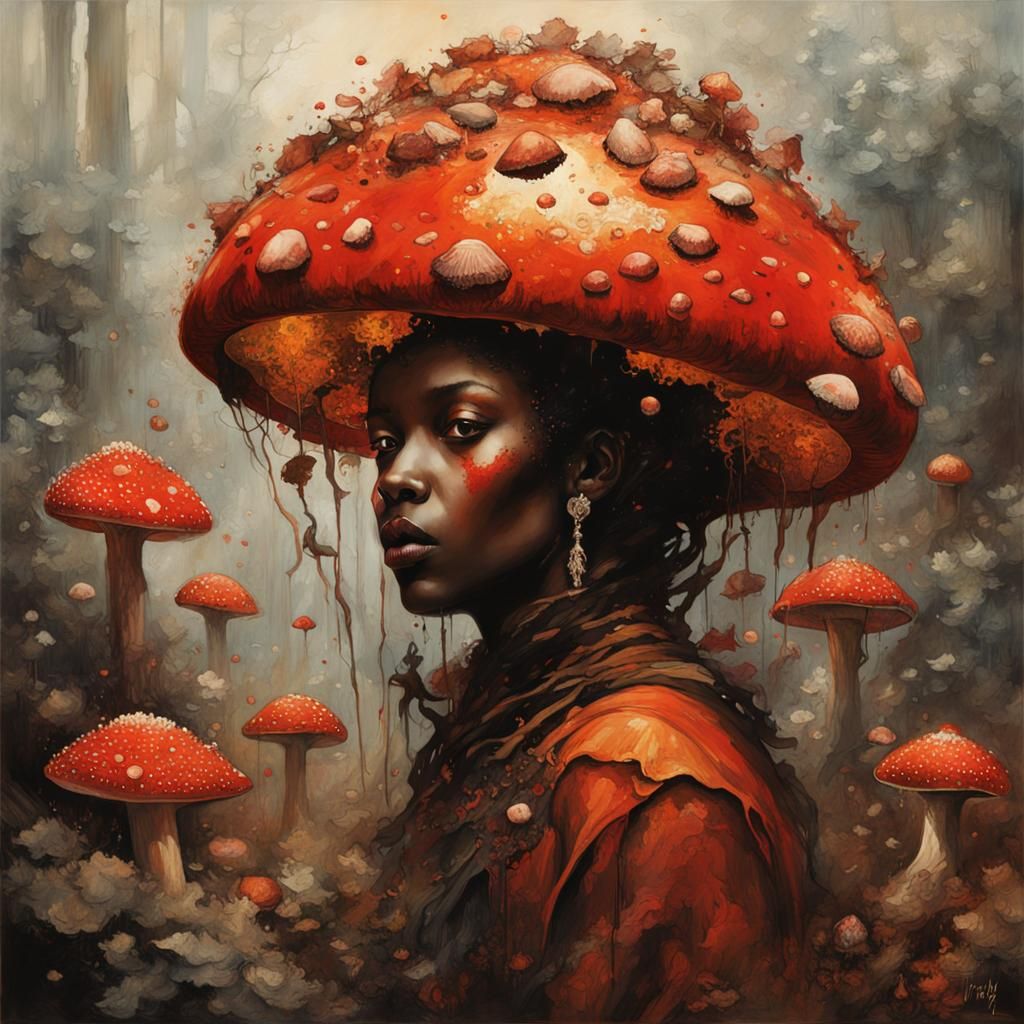 Fly Agaric Fire Goddess: A Hyperdetailed Masterpiece