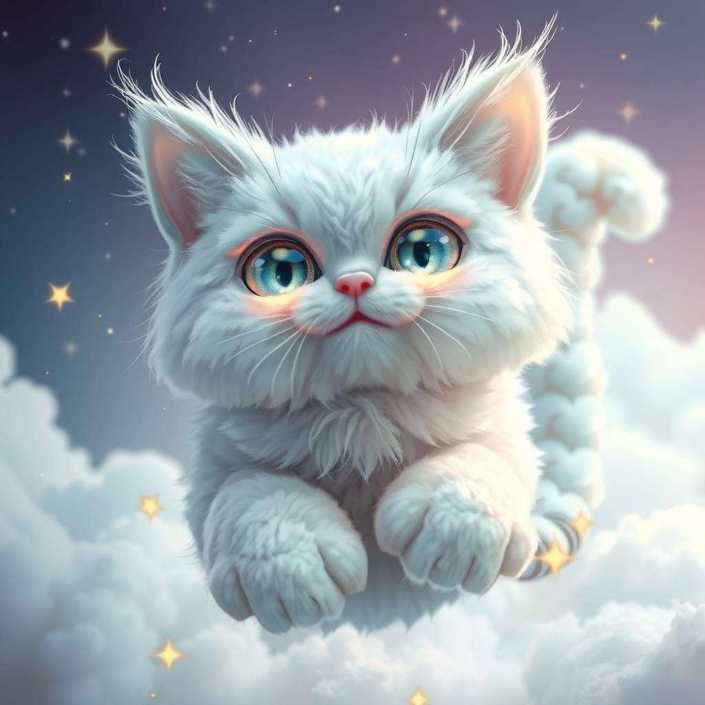 Cloud Cat in Pastel Dreamscape