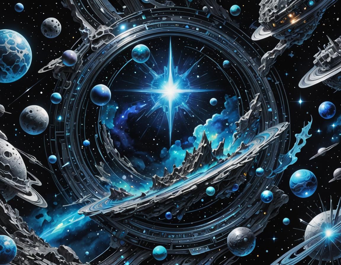 Holographic Astral Cosmic Galactic Illustration