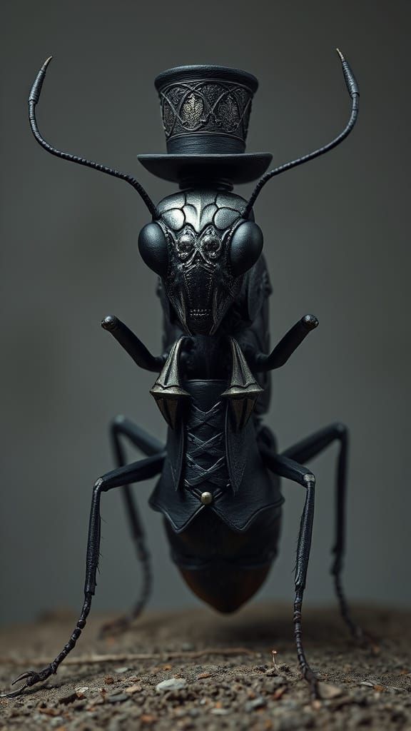 Gothic Victorian Ant with Metallic Exoskeleton