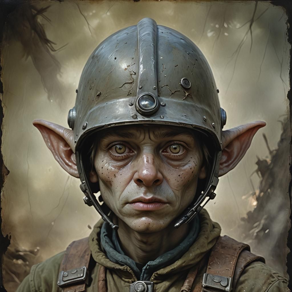 Hyperrealistic Portrait of a Young Alien Miner