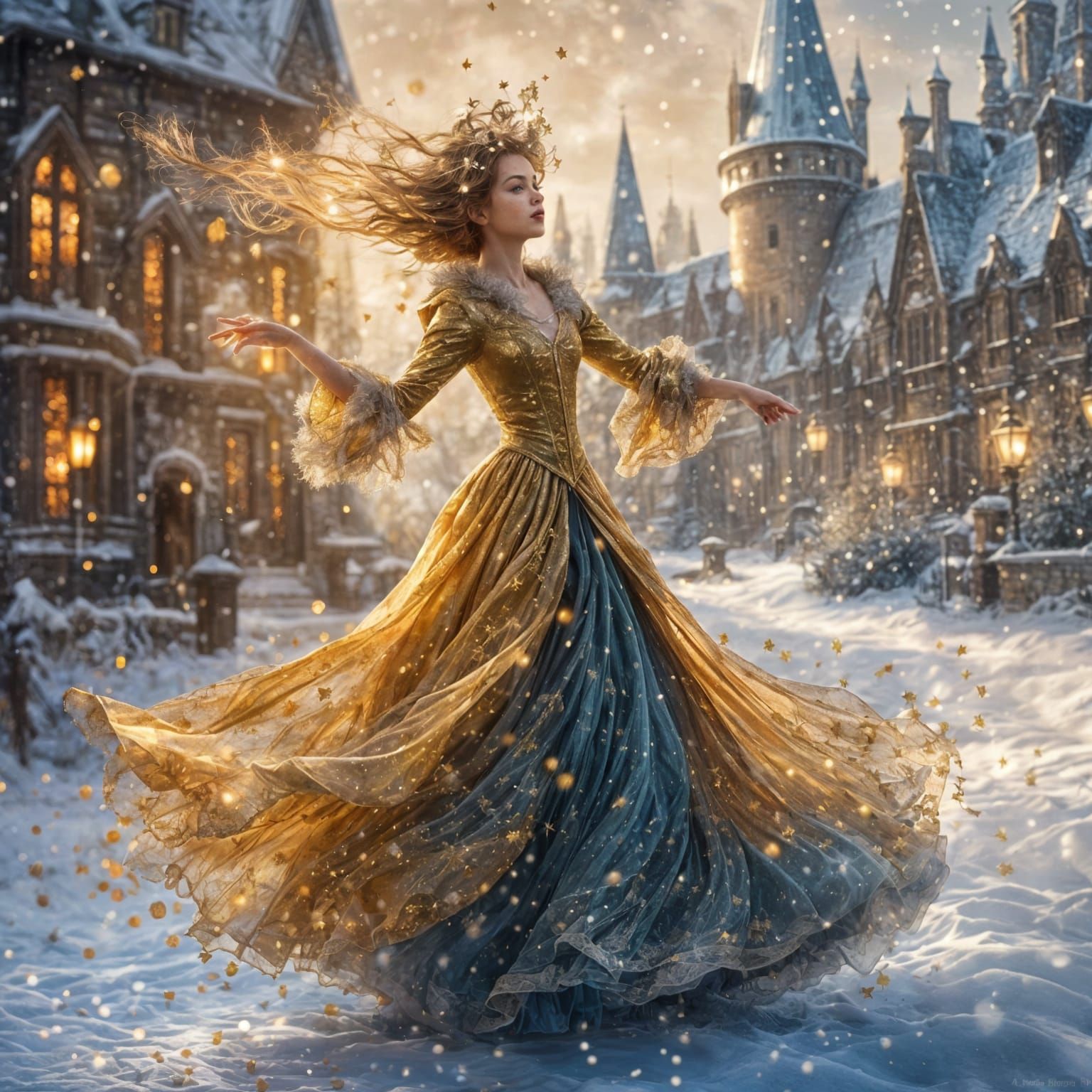 Glittering Christmas Costume Dance in Harry Potter Style