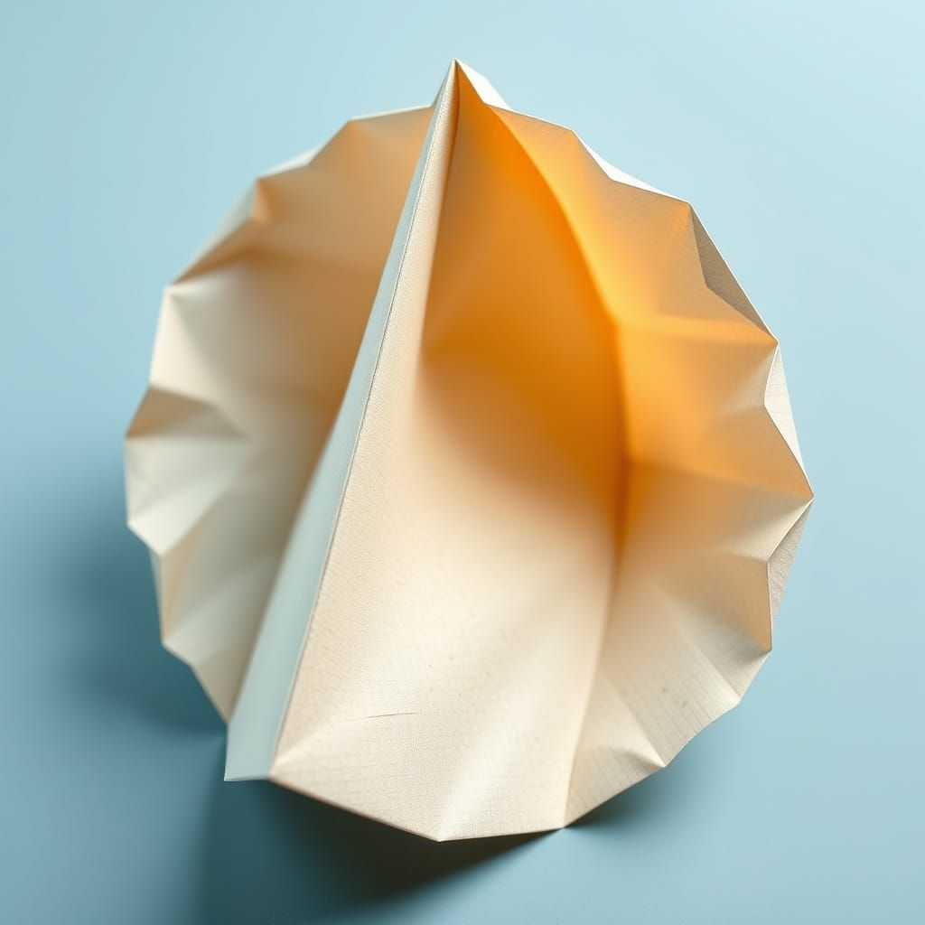Origami Canoe Hat With Intricate Paper Folds