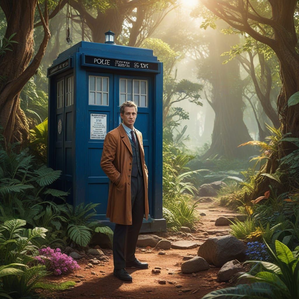 Doctor Who TARDIS on Alien Planet