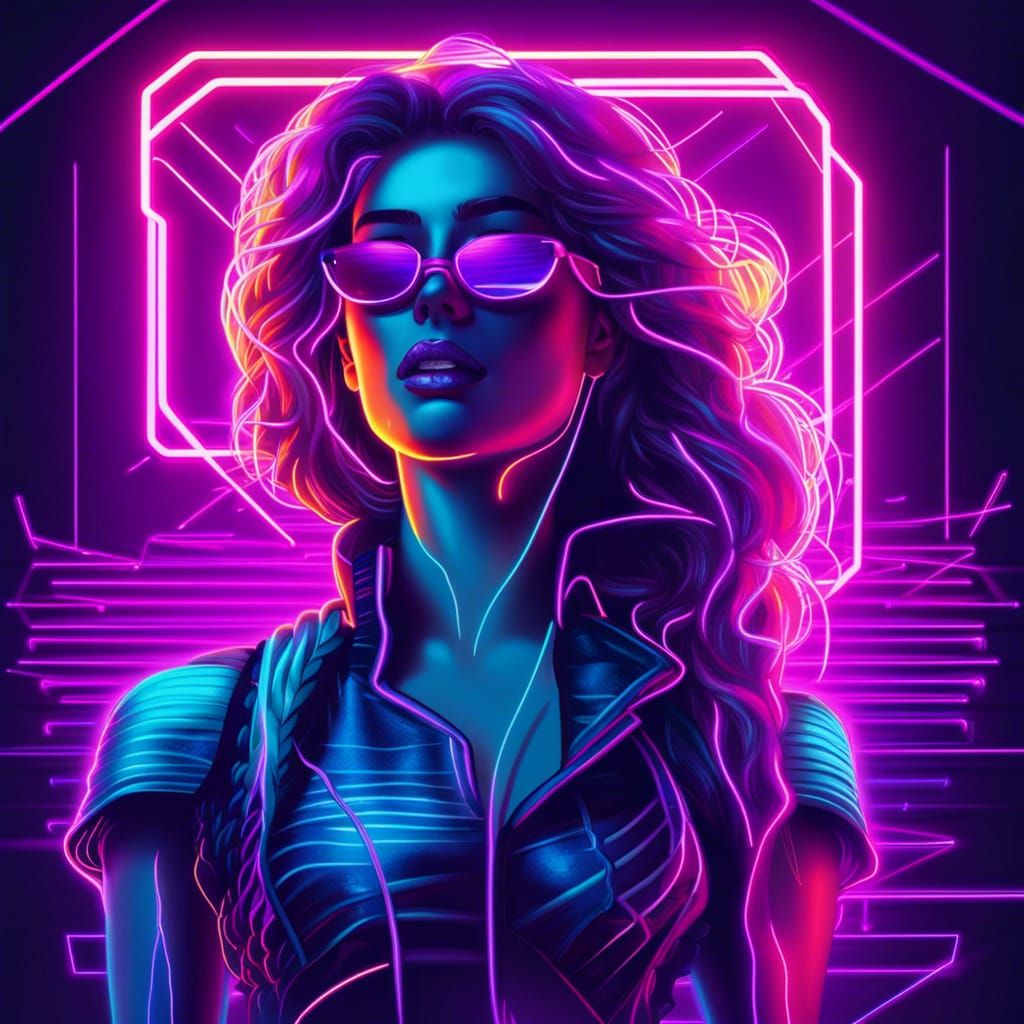 Tangled Synthwave Neon Retro Design