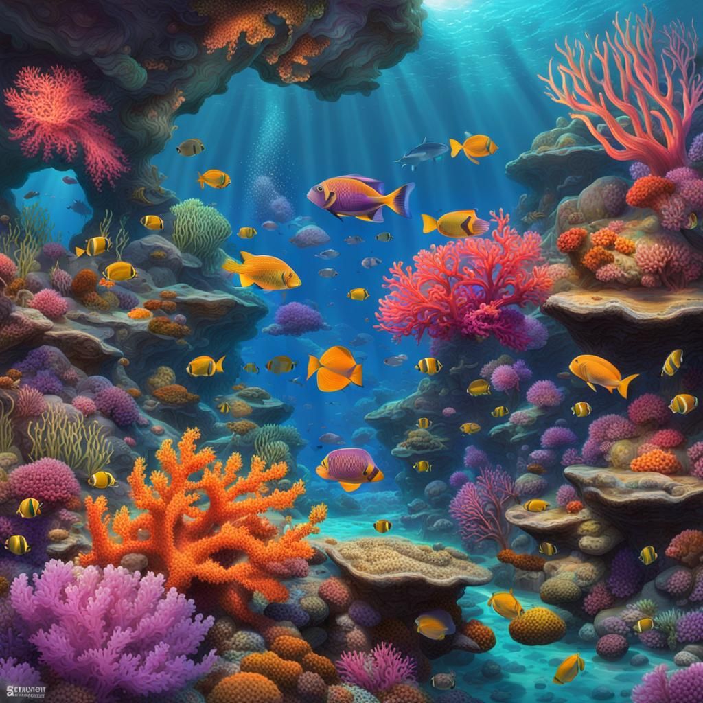 Vibrant Coral Reef Ecosystem Undersea