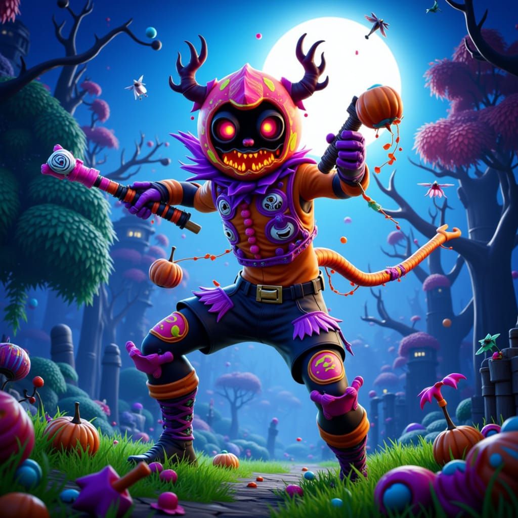 Fortnite Halloween Fighter with Candy Weapons