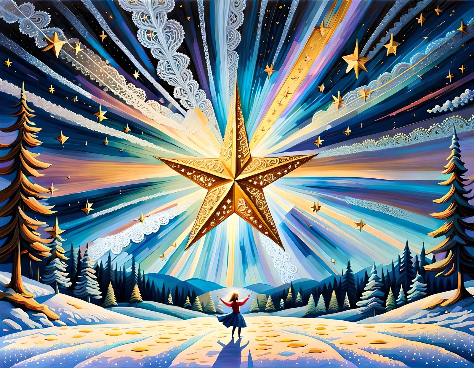 Stars Dance in Frosty Night Sky