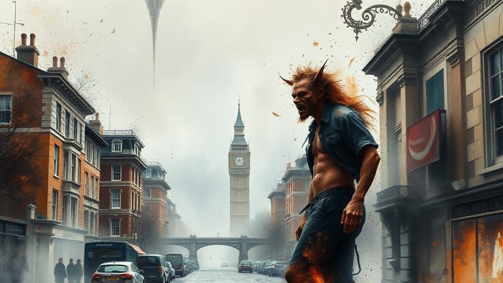 Werewolf Transformation in London: Impasto Art Deco