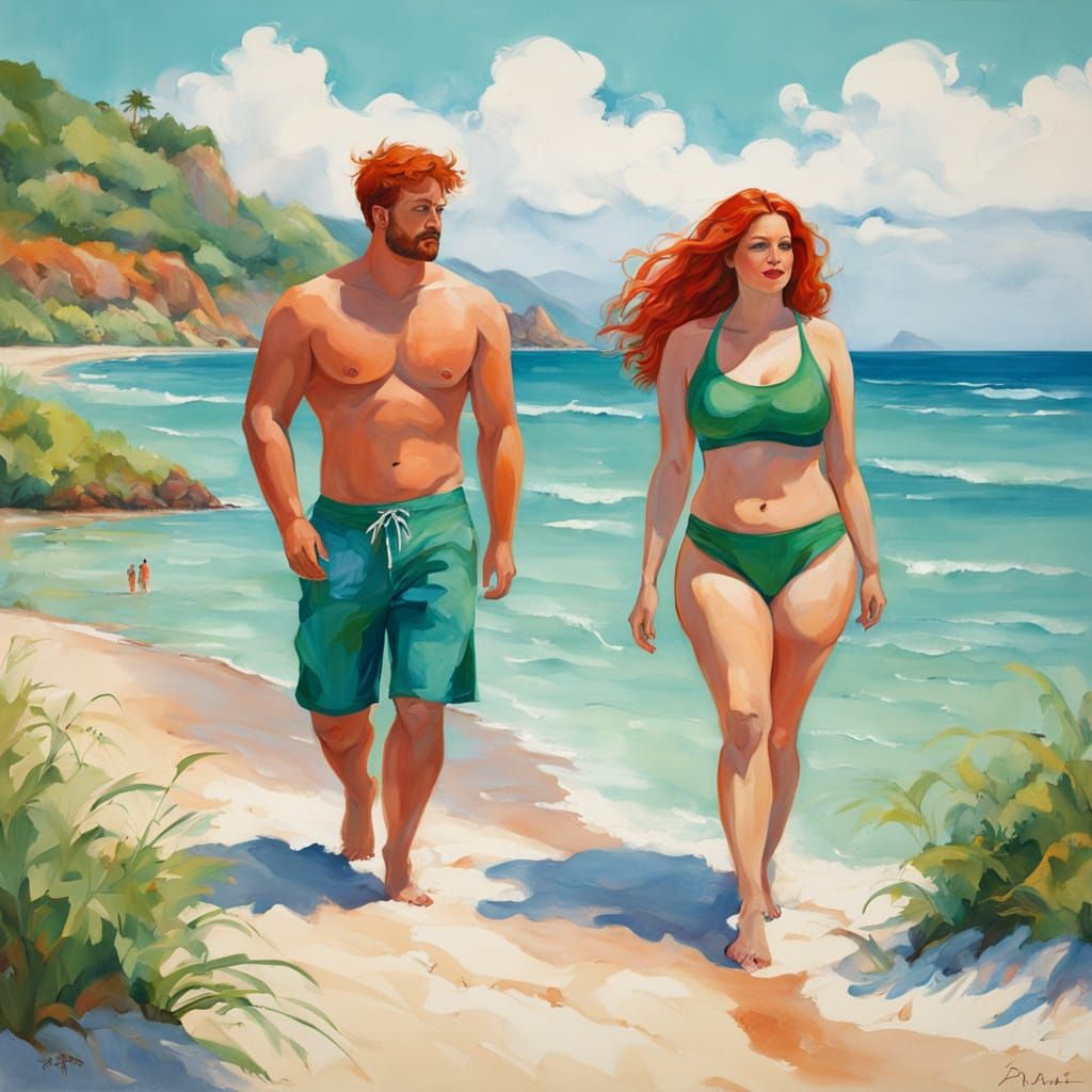 Serene Summer Beach Scene in Vibrant Colors