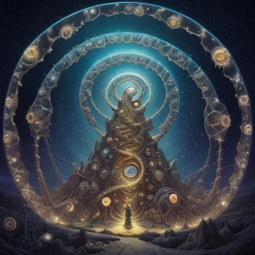 Surreal Galaxy Snail Portal by Alexander Jansson