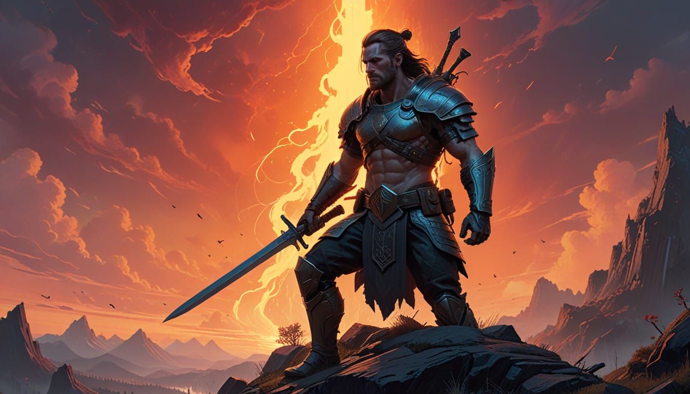 Heroic Warrior Stands Ready to Seize Victory in New Asgard