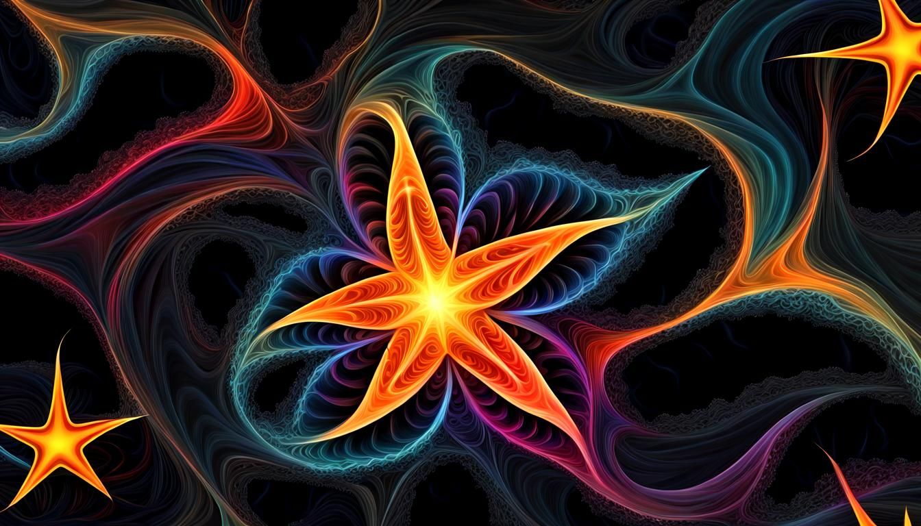 Electromagnetic Jelly Star in Impasto Oil Paint Style