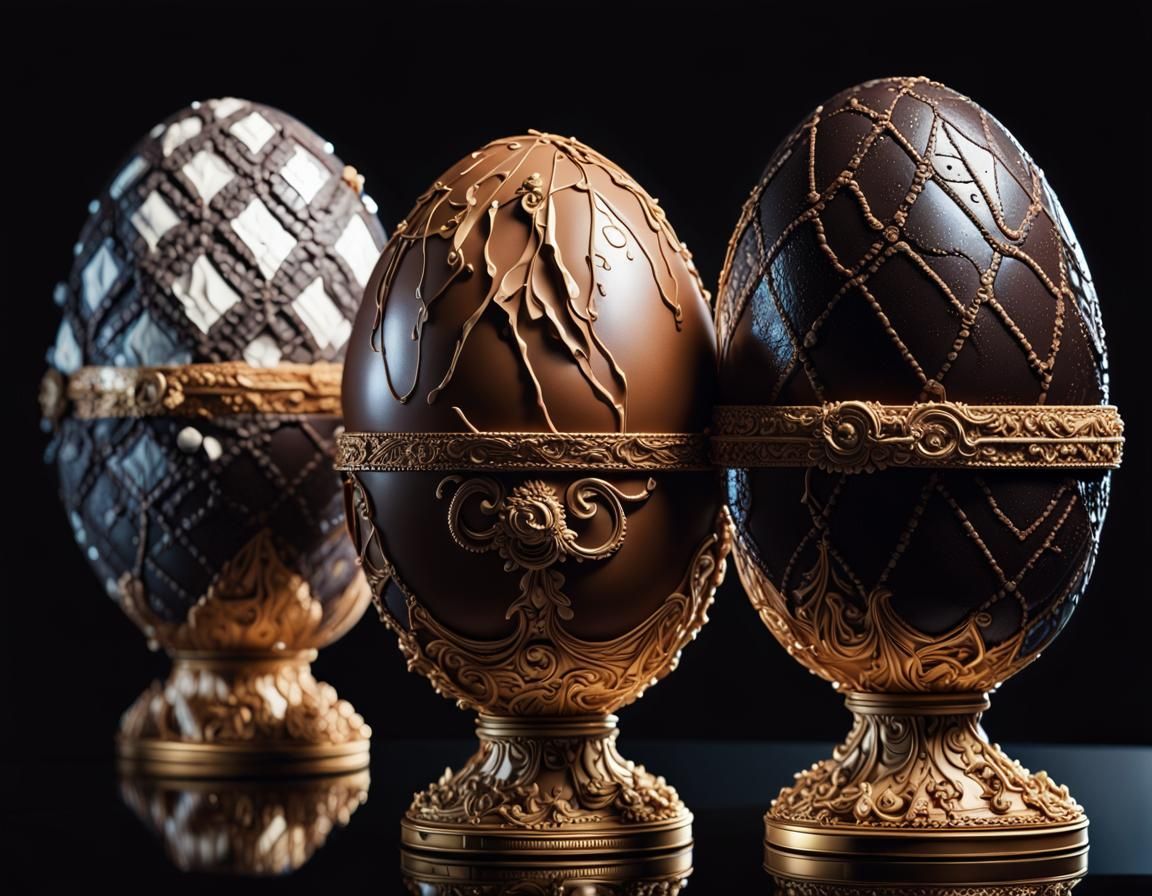 Hyperrealistic Chocolate Fabergé Eggs in Art Exhibition