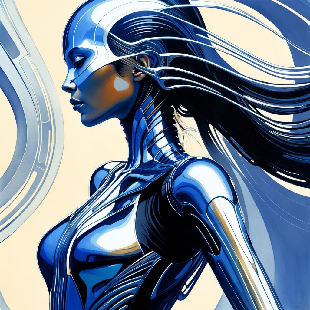 Futuristic Female Form in Modernist Abstraction