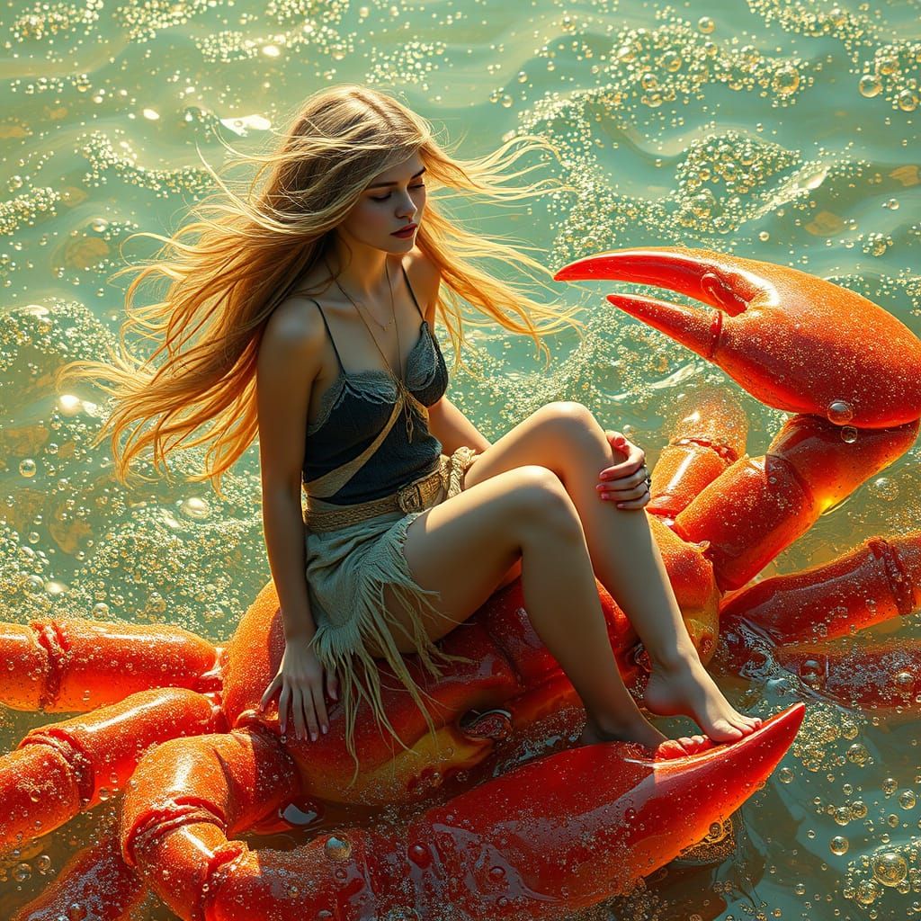 Gummy Crab Rider in Dreamlike Soda Sea