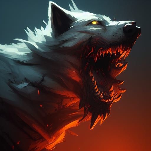 Zombie Wolf Game Icon in Dark Fantasy Style