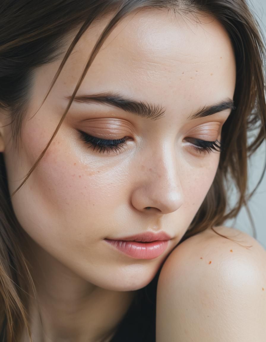 Shy Girl Glances Over Shoulder
