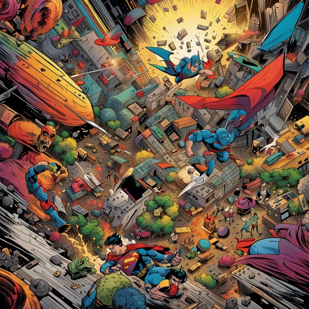 Dynamic Comic Book Art in Contemporary Design