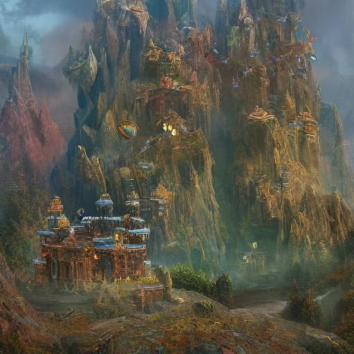 Eiffel Tower on Crystal Mountain: Digital Art