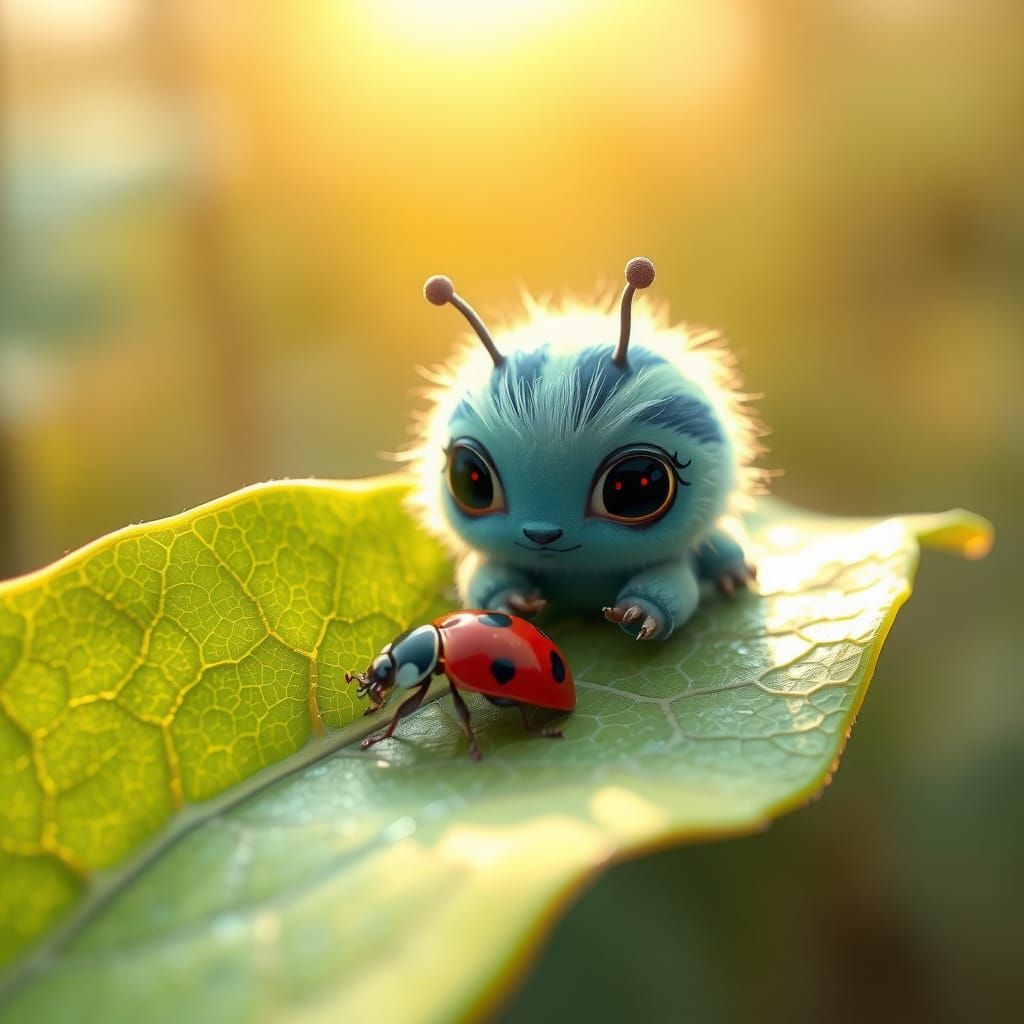 Alien Meets Ladybug: A Whimsical Encounter