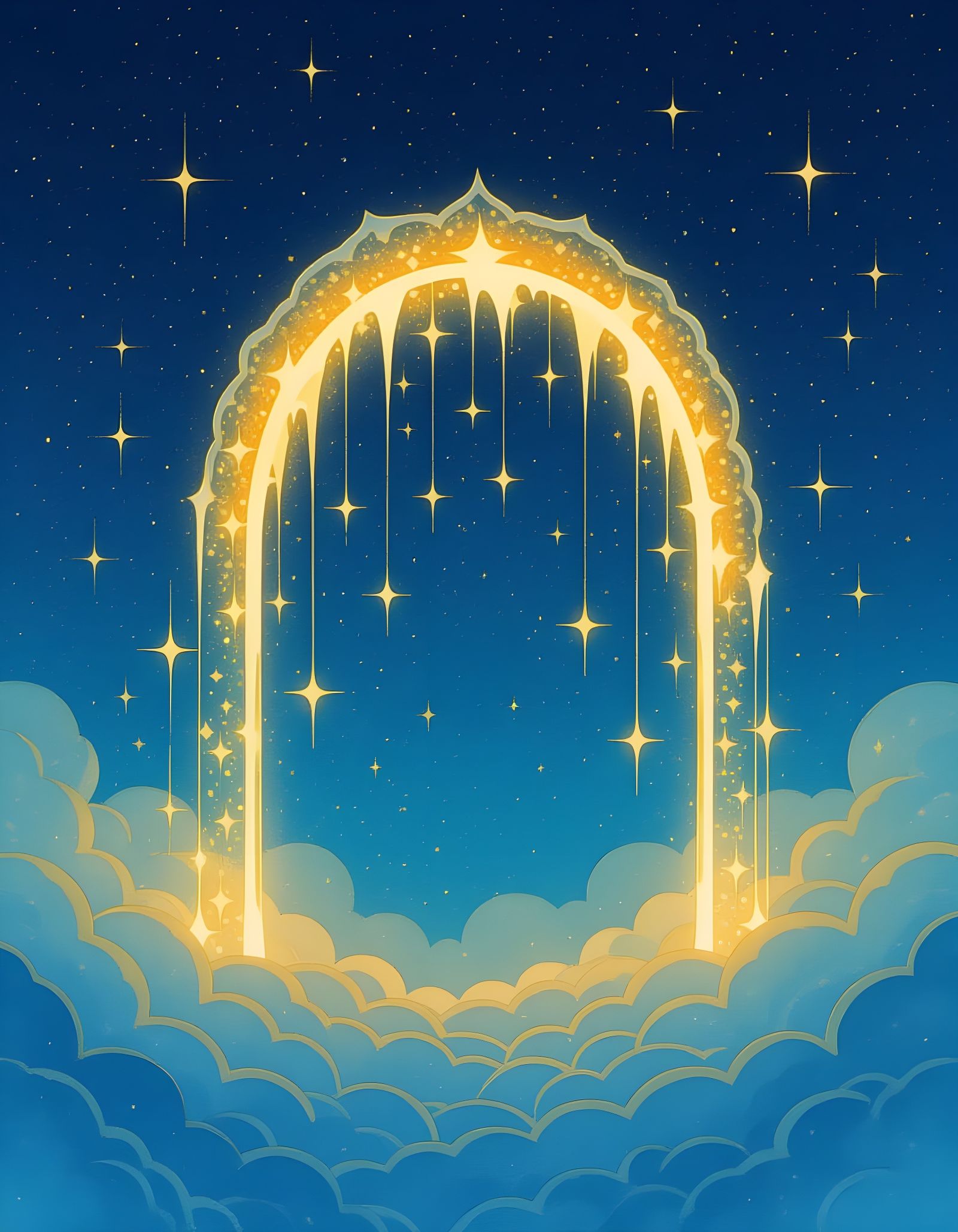 Celestial Gateway of Falling Stars: Anime Art