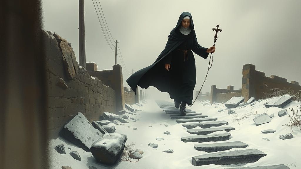 Sinister Figure Inspires Fear in a Nun